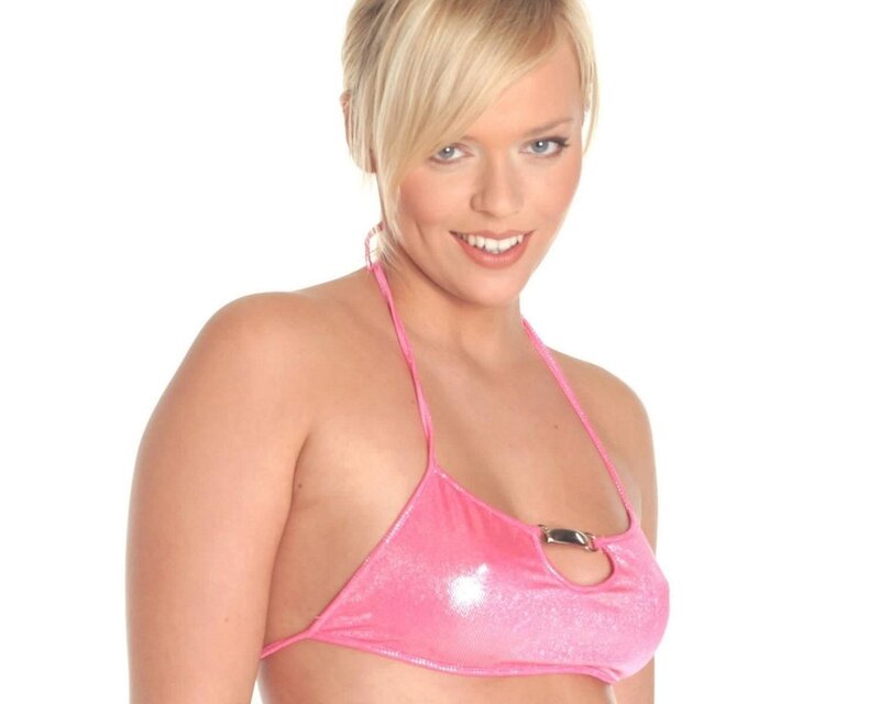 Woman in pink bikini top
