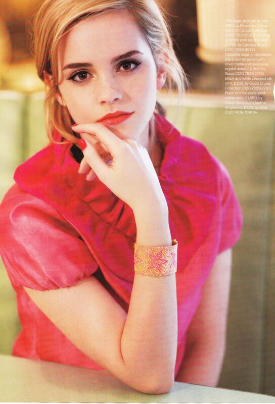 woman in pink blouse