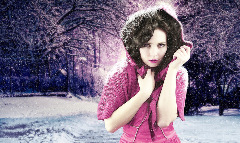 Woman in Pink Coat — Dramatic, Winter