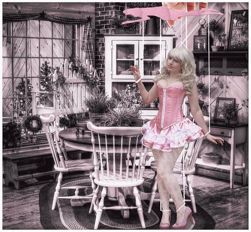 Woman in Pink Corset — Playful