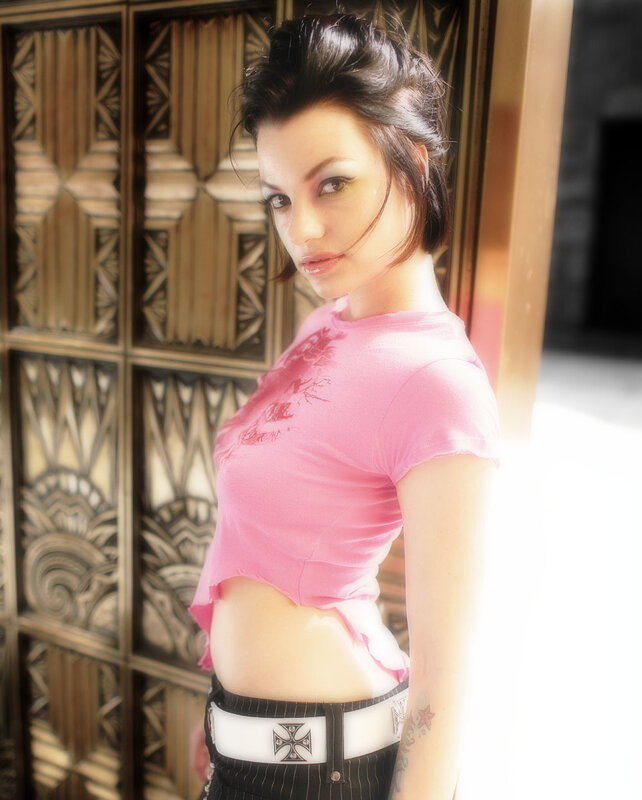 Woman in pink crop top