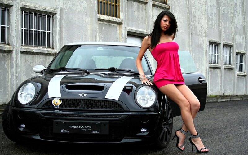 Woman in Pink Dress — Black, Confident