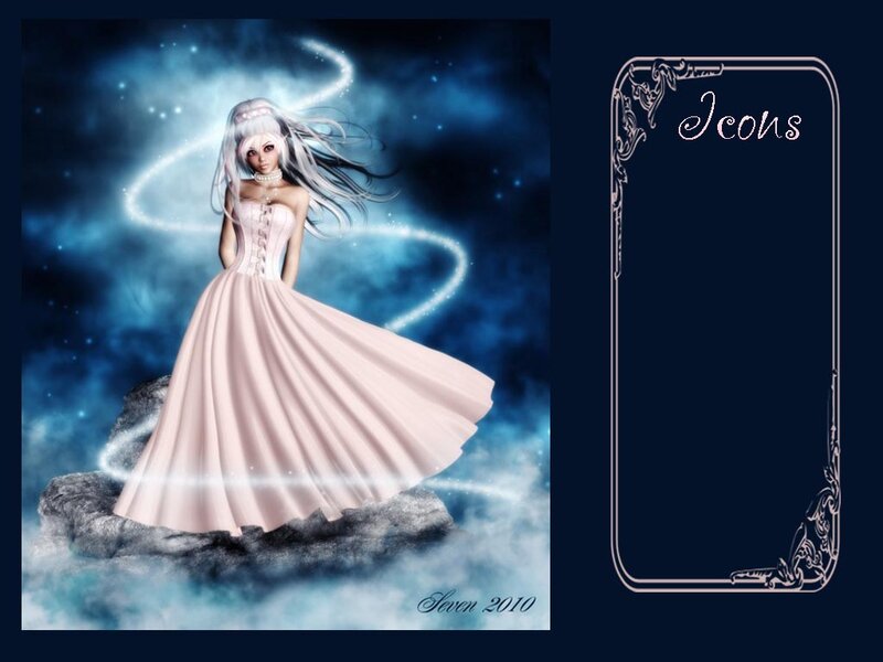 Woman in Pink Dress — Blue, Fantasy