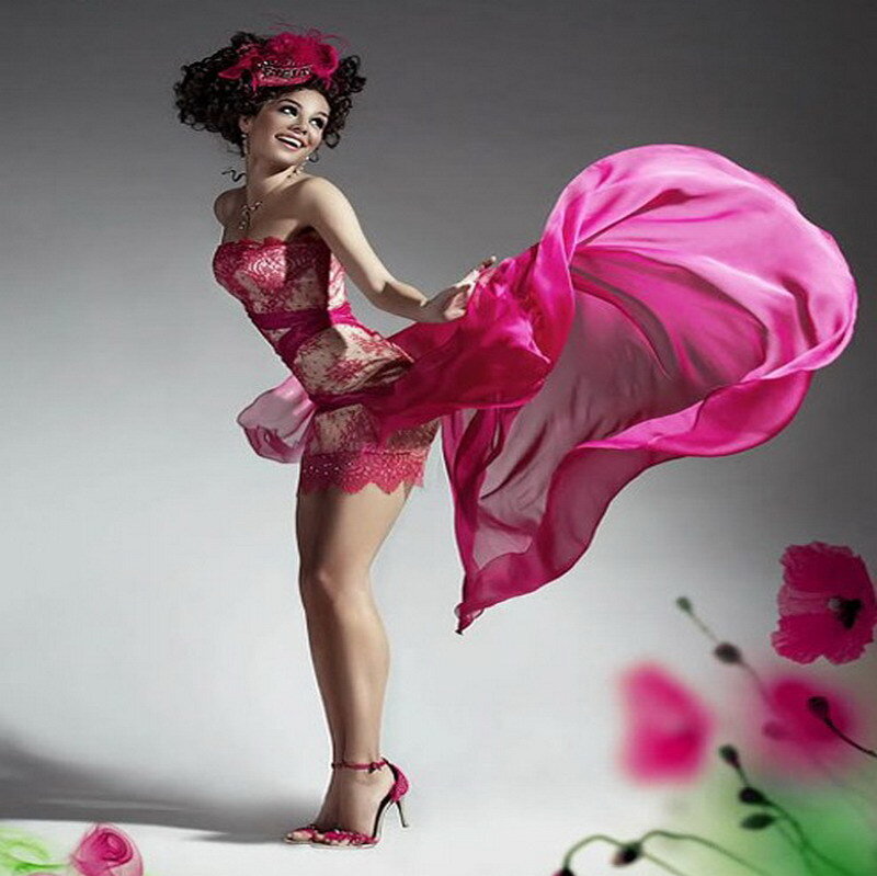 woman in pink dress dancing