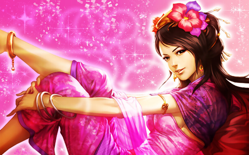 Woman in Pink Dress — Dramatic, Digital Art