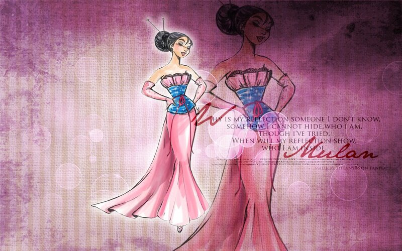 Woman in Pink Dress — Dramatic, Illustration, Reflection