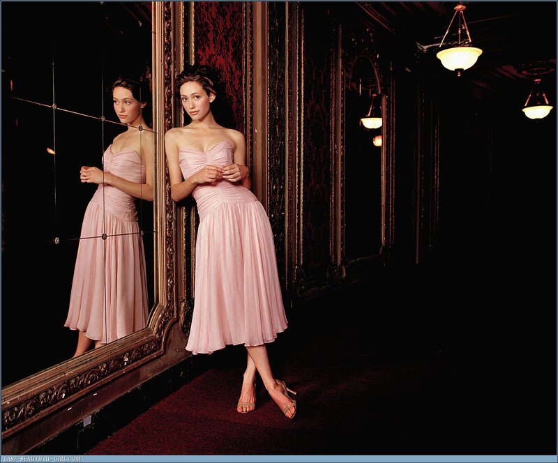 Woman in Pink Dress — Dramatic, Night, Photograph, Mirror