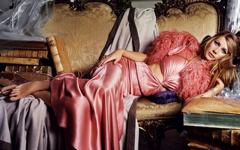 Woman in Pink Dress — Dramatic, Photograph, Feather Boa