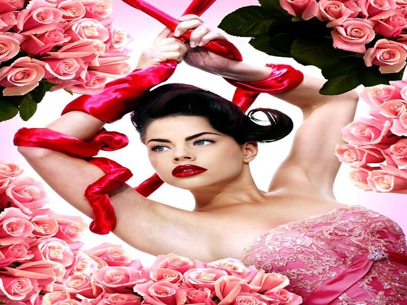Woman in Pink Dress — Dramatic, Playful