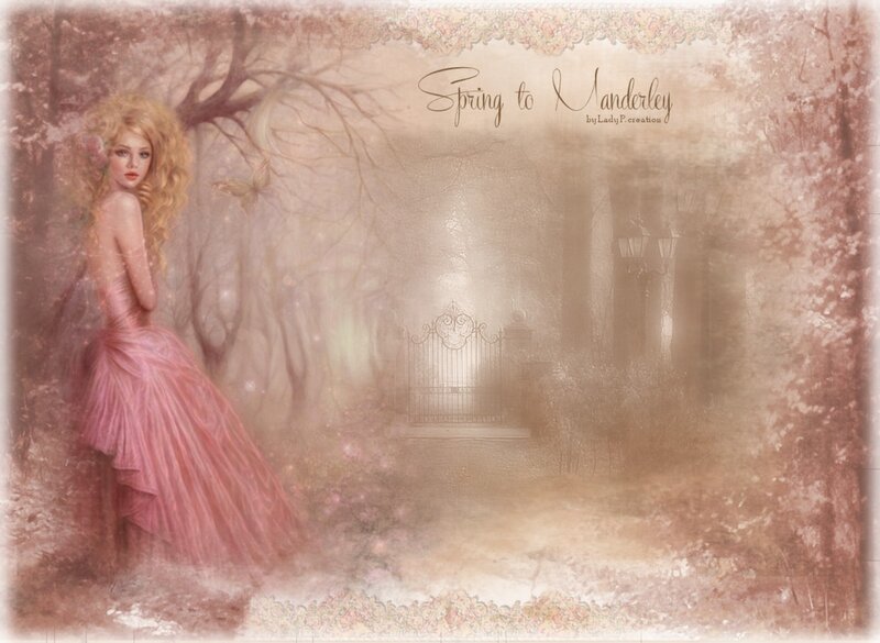 Woman in Pink Dress — Dreamy, Spring, Digital Art, Forest