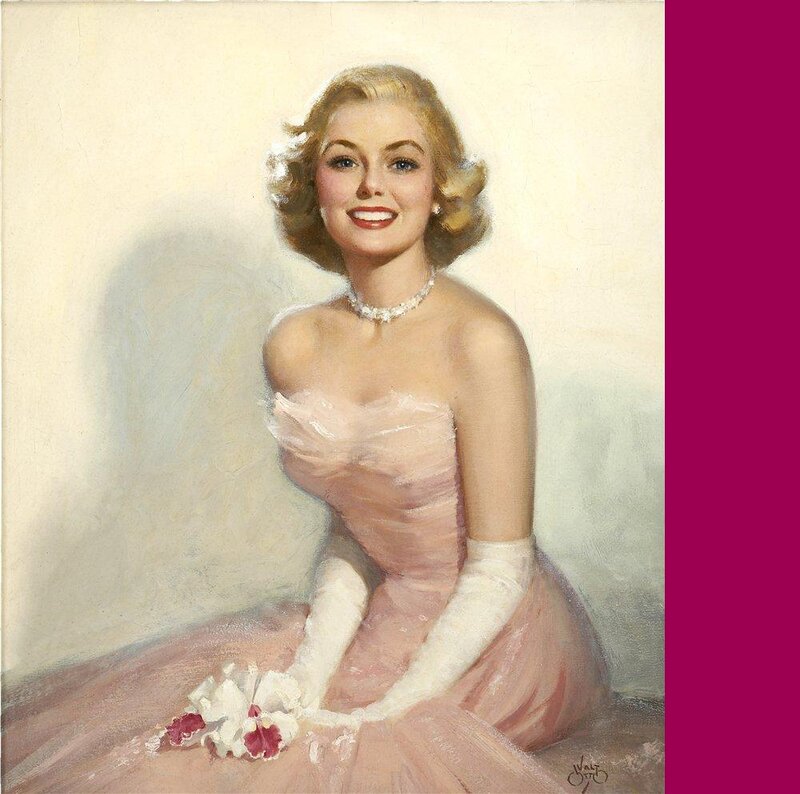 Woman in Pink Dress — Elegant, Painting