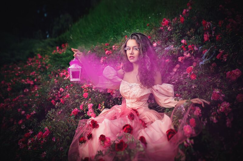 Woman in Pink Dress — Fantastical, Night
