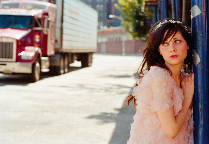 woman in pink dress on street