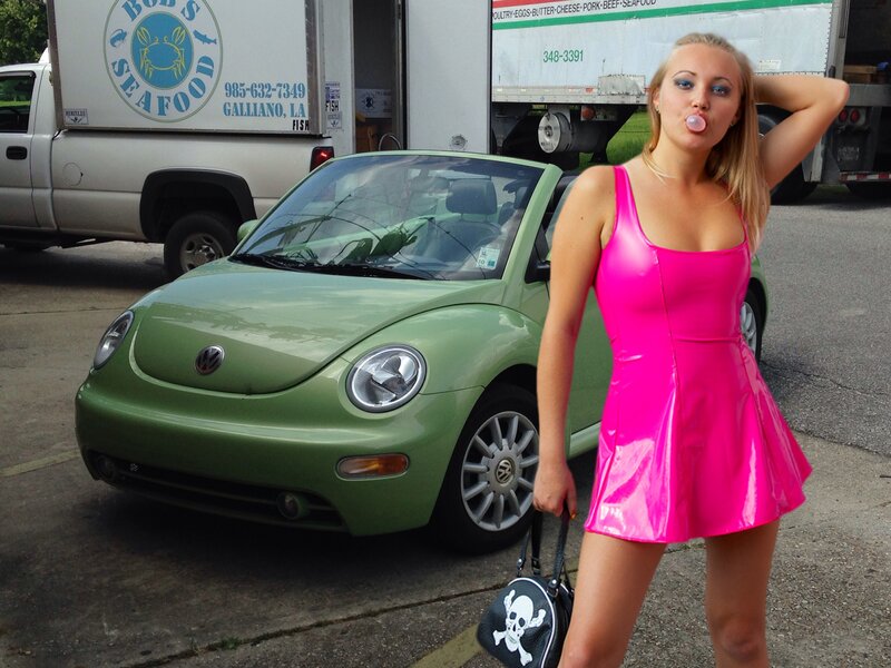 Woman in Pink Dress — Playful, Afternoon