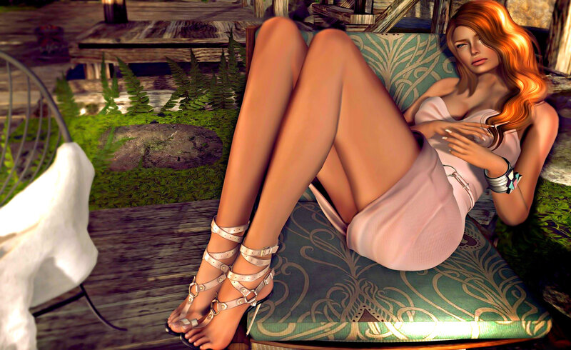 Woman in Pink Dress — Relaxed, Afternoon, 3d Render