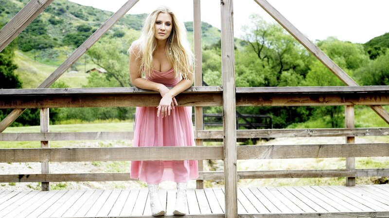 Woman in Pink Dress — Serene, Afternoon, Photograph, Wooden Bridge