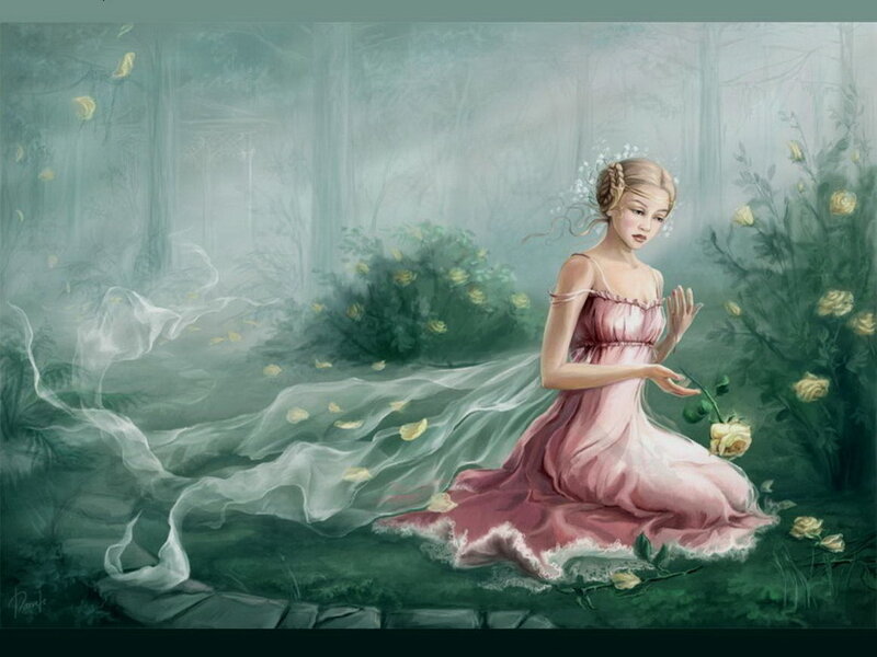 Woman in Pink Dress — Serene, Morning