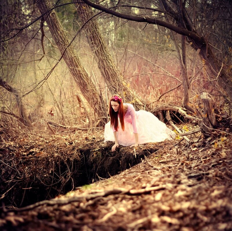 Woman in Pink Dress — Somber, Autumn