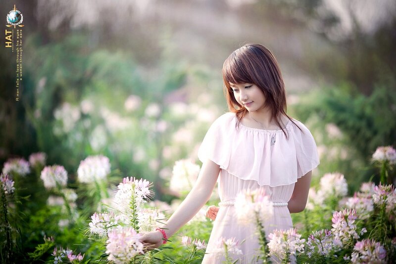 woman in pink dress with flowers