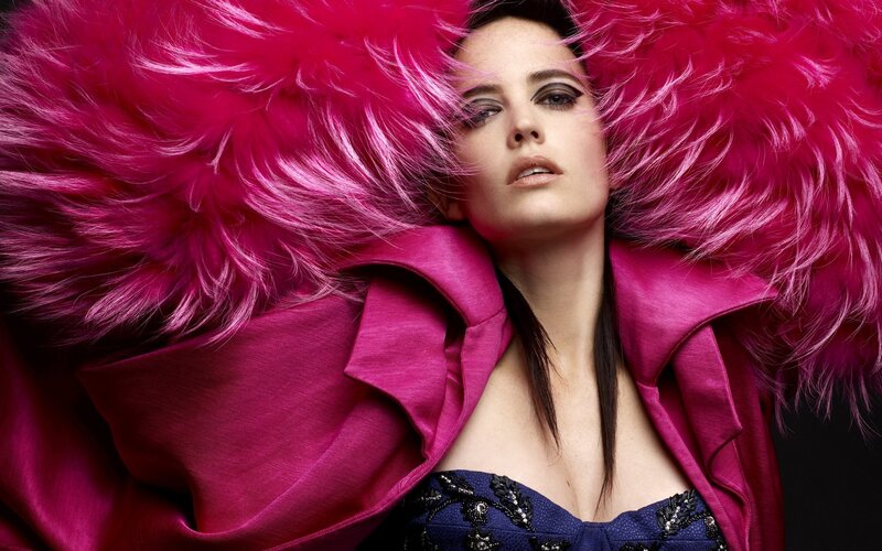 woman in pink feather coat