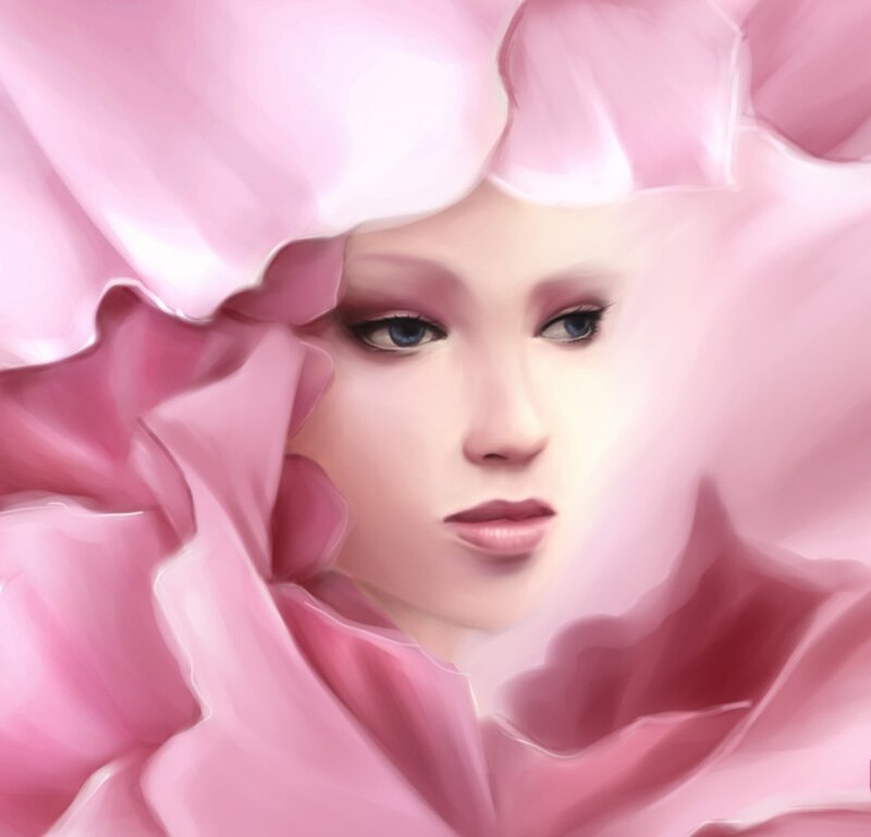 Woman in Pink Flower