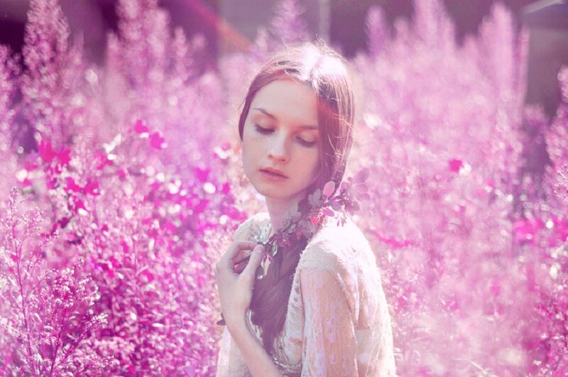 Woman in Pink Flowers