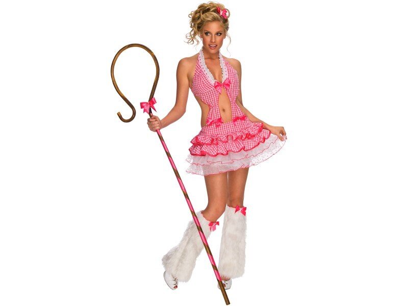 woman in pink gingham costume