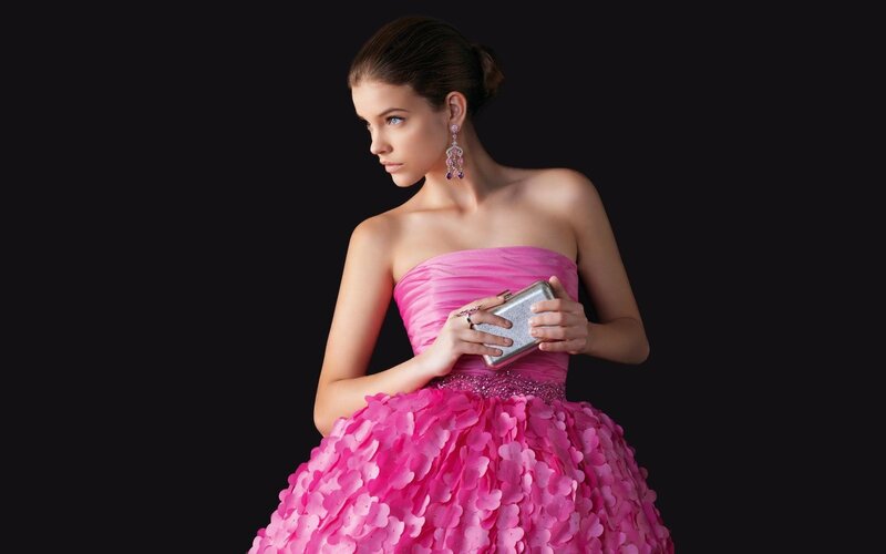 Woman in pink gown