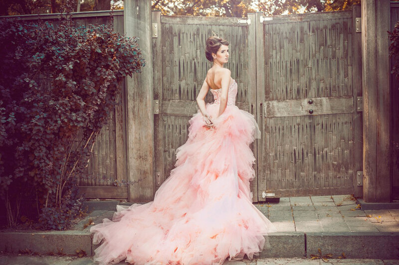 Woman in Pink Gown — Dramatic, Autumn
