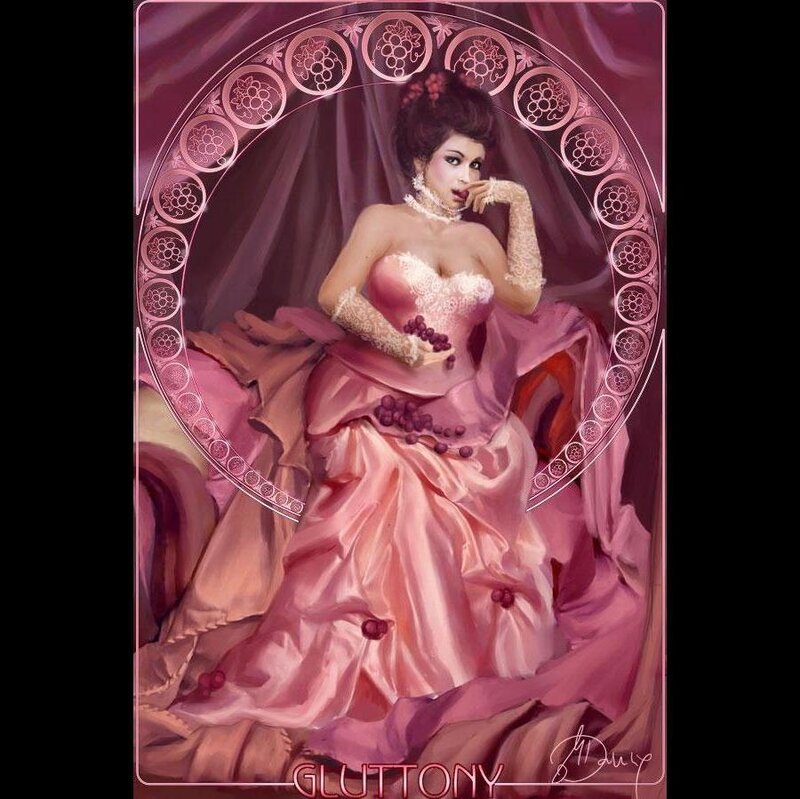Woman in Pink Gown — Dramatic, Digital Art
