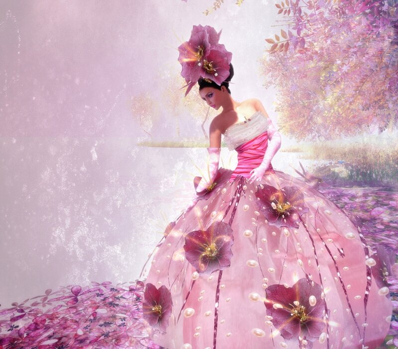 Woman in Pink Gown — Dreamy, Spring