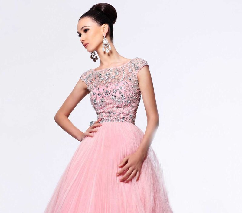 Woman in Pink Gown — Elegant