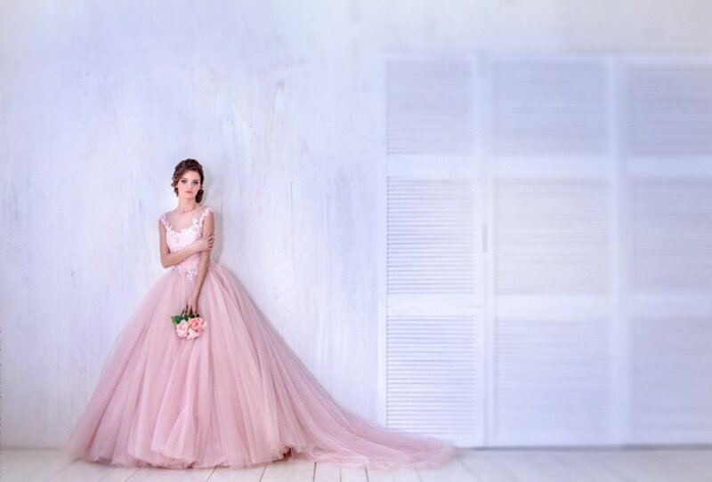 Woman in Pink Gown — Serene, Photograph