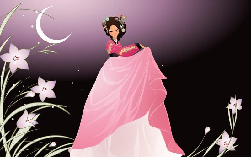 Woman in Pink Hanbok