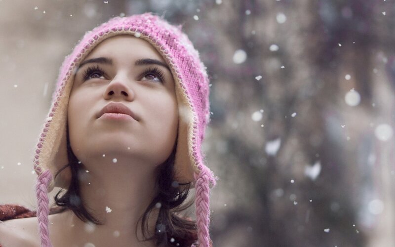 Woman in Pink Hat — Serene, Winter