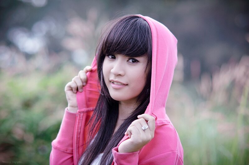 Woman in Pink Hoodie — Calm, Afternoon
