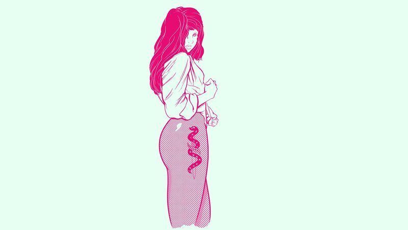 woman in pink illustration