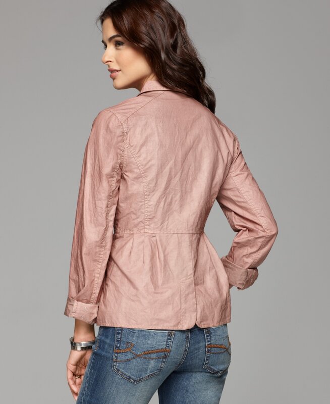 woman in pink jacket