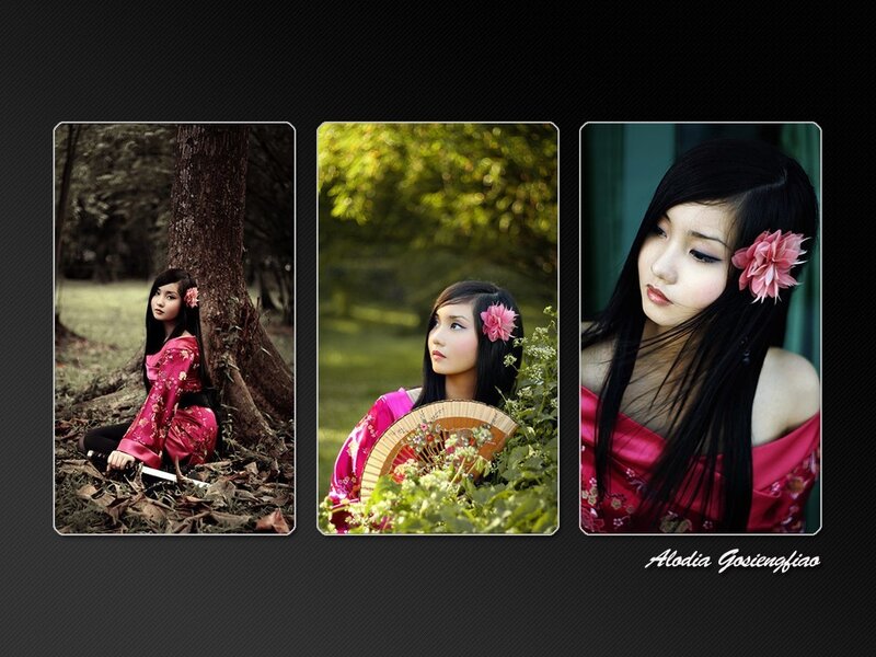 Woman in Pink Kimono — Serene, Afternoon, Photograph
