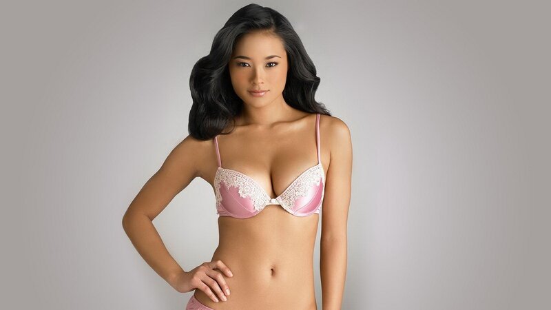 woman in pink lingerie