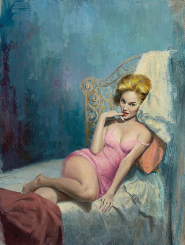 woman in pink lingerie on bed