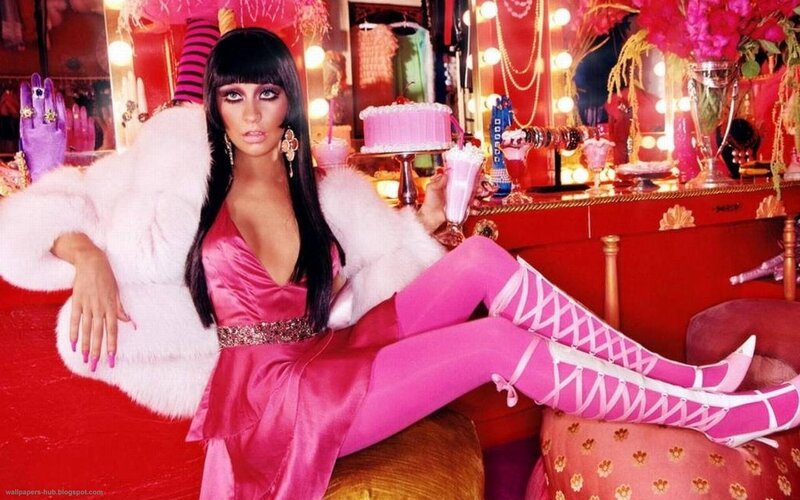 Woman in Pink Outfit — Dramatic, Photograph, Fur Coat