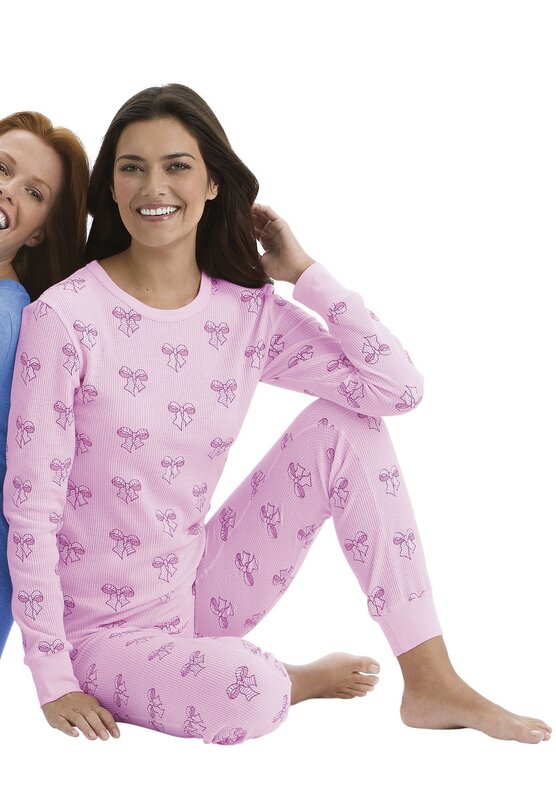 woman in pink pajamas