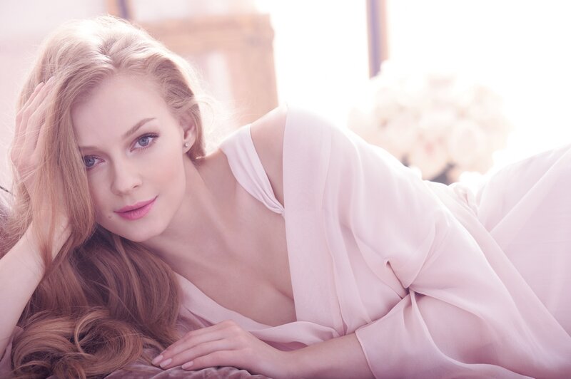 Woman in Pink Robe — Serene, Morning, Photograph, Bed