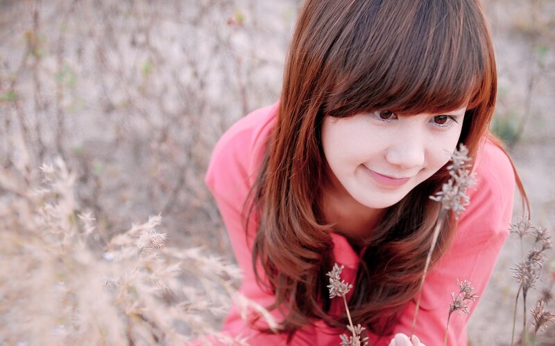 Woman in Pink Shirt — Calm, Autumn