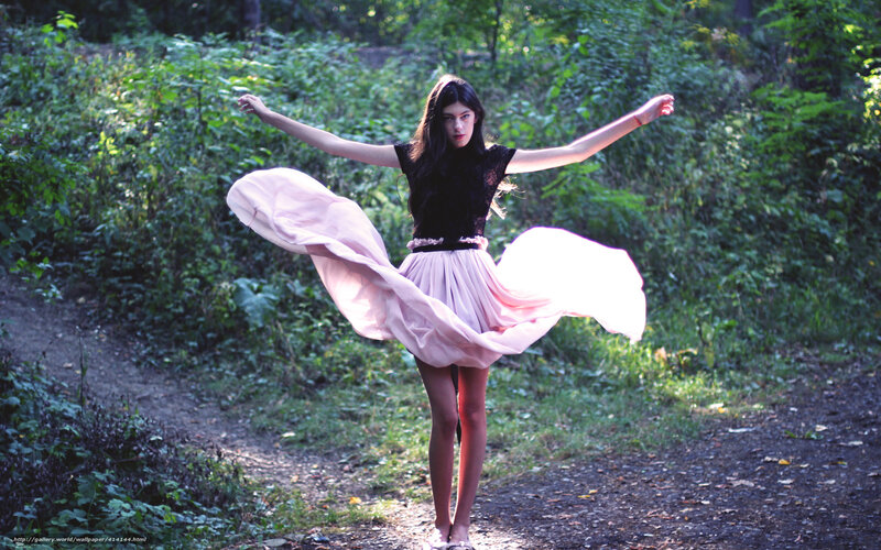 Woman in Pink Skirt — Dramatic, Afternoon