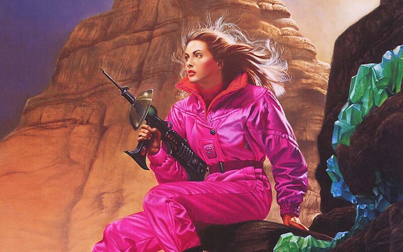Woman in Pink Suit — Dramatic