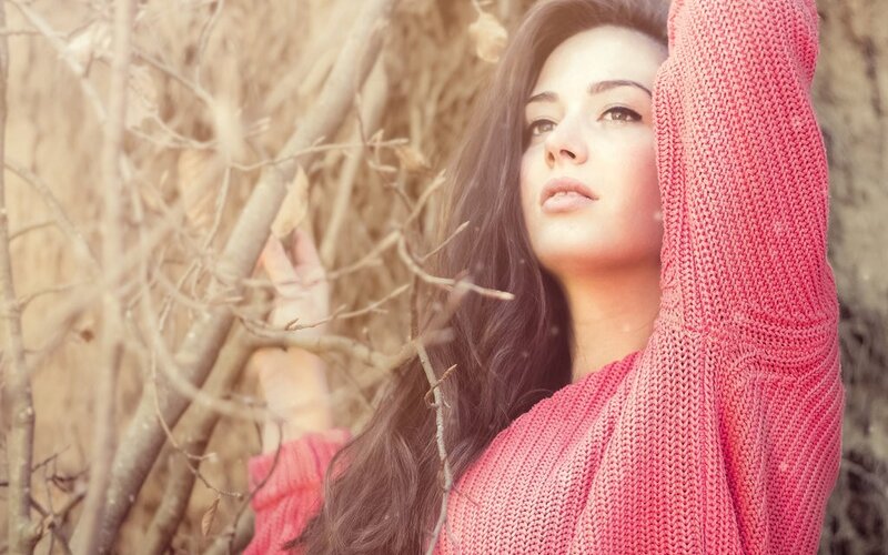 Woman in Pink Sweater — Contemplative, Autumn