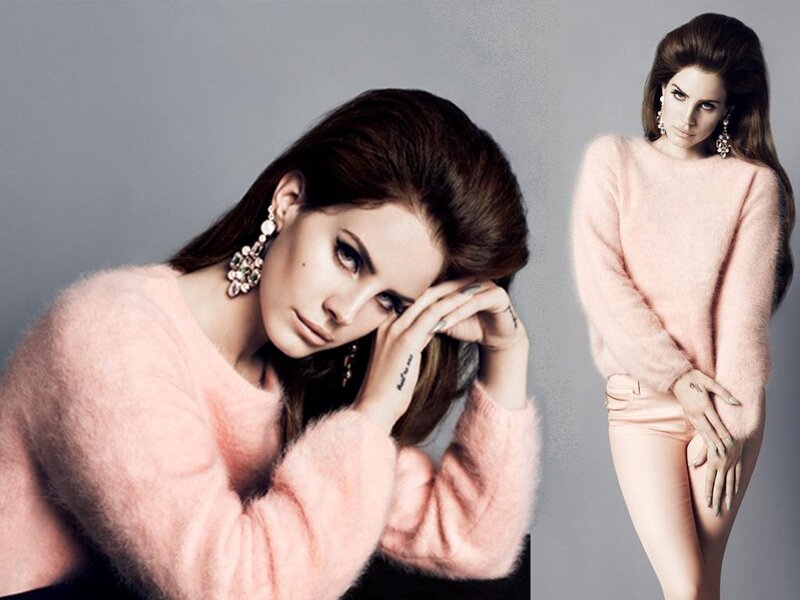 Woman in Pink Sweater — Dramatic, Photograph, Earrings, Tattoos