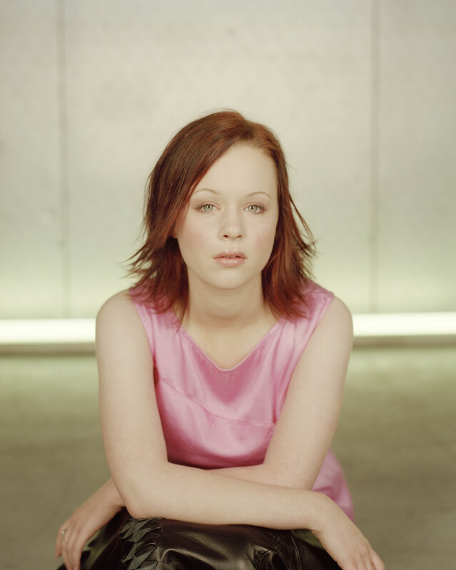 woman in pink top
